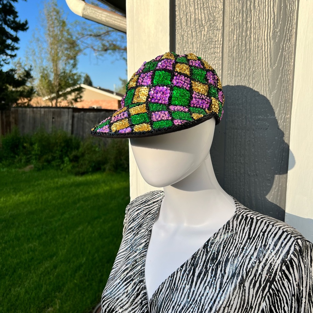 Vintage Sequined Baseball Cap